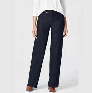 J Jill Tailored Wide Leg Denim Trouser Jeans 6